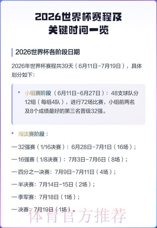 2026世界杯比赛时间最新赛事详情免费观看